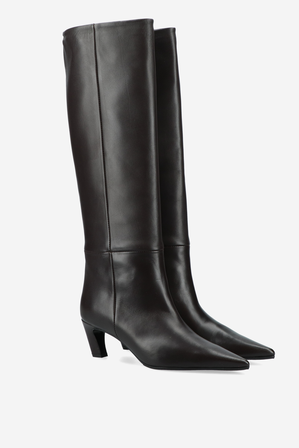 Slouchy leather high boots