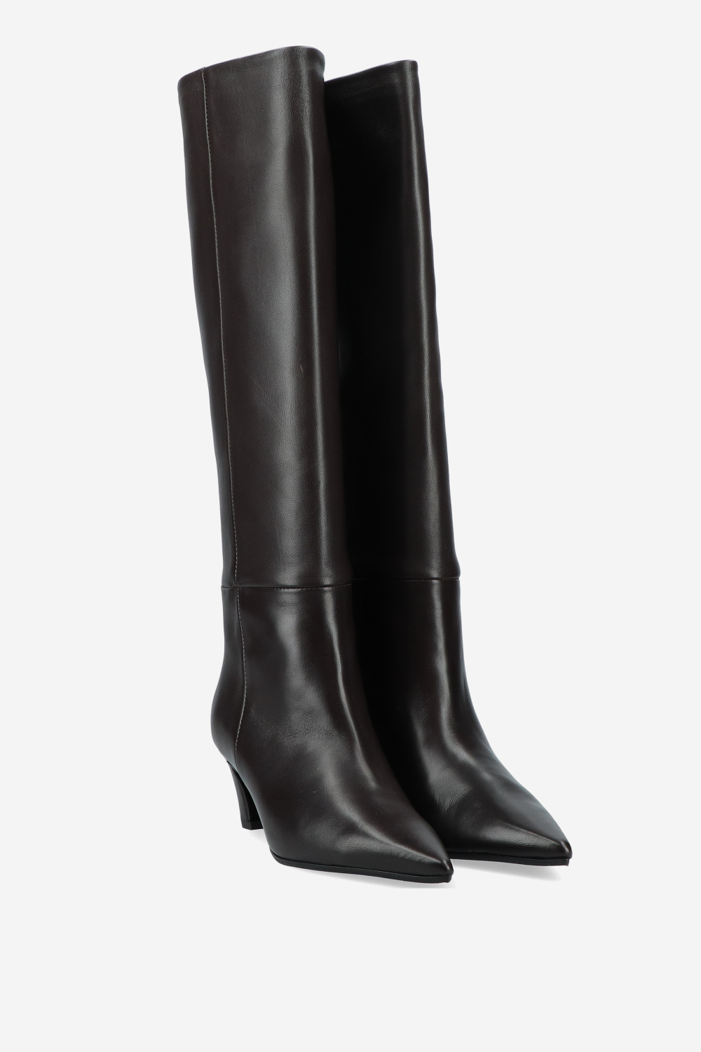 Slouchy leather high boots