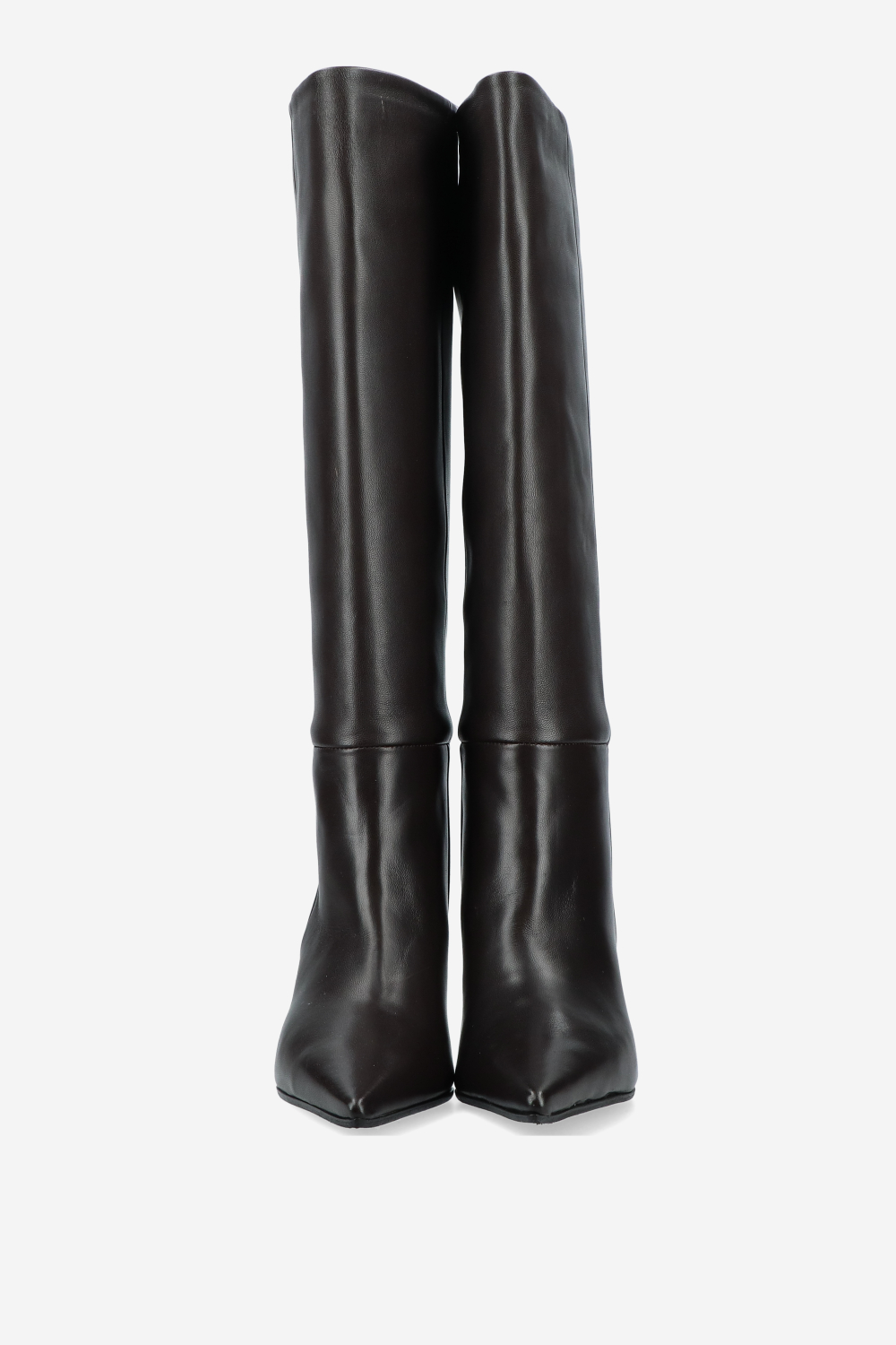 Slouchy leather high boots