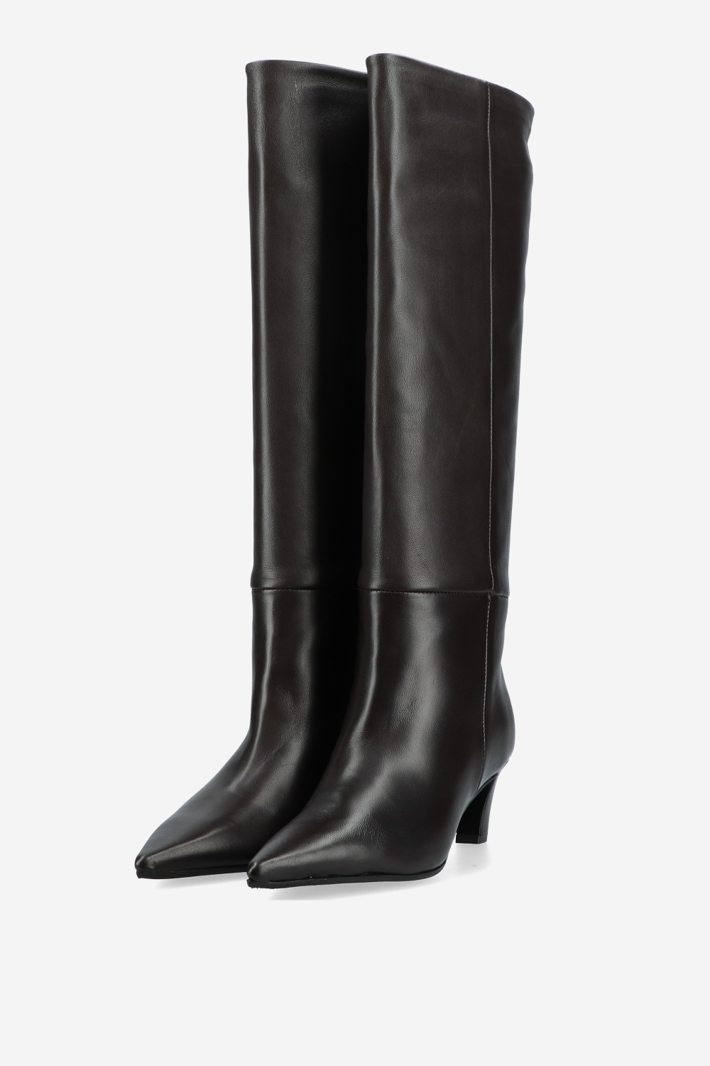 Slouchy leather high boots