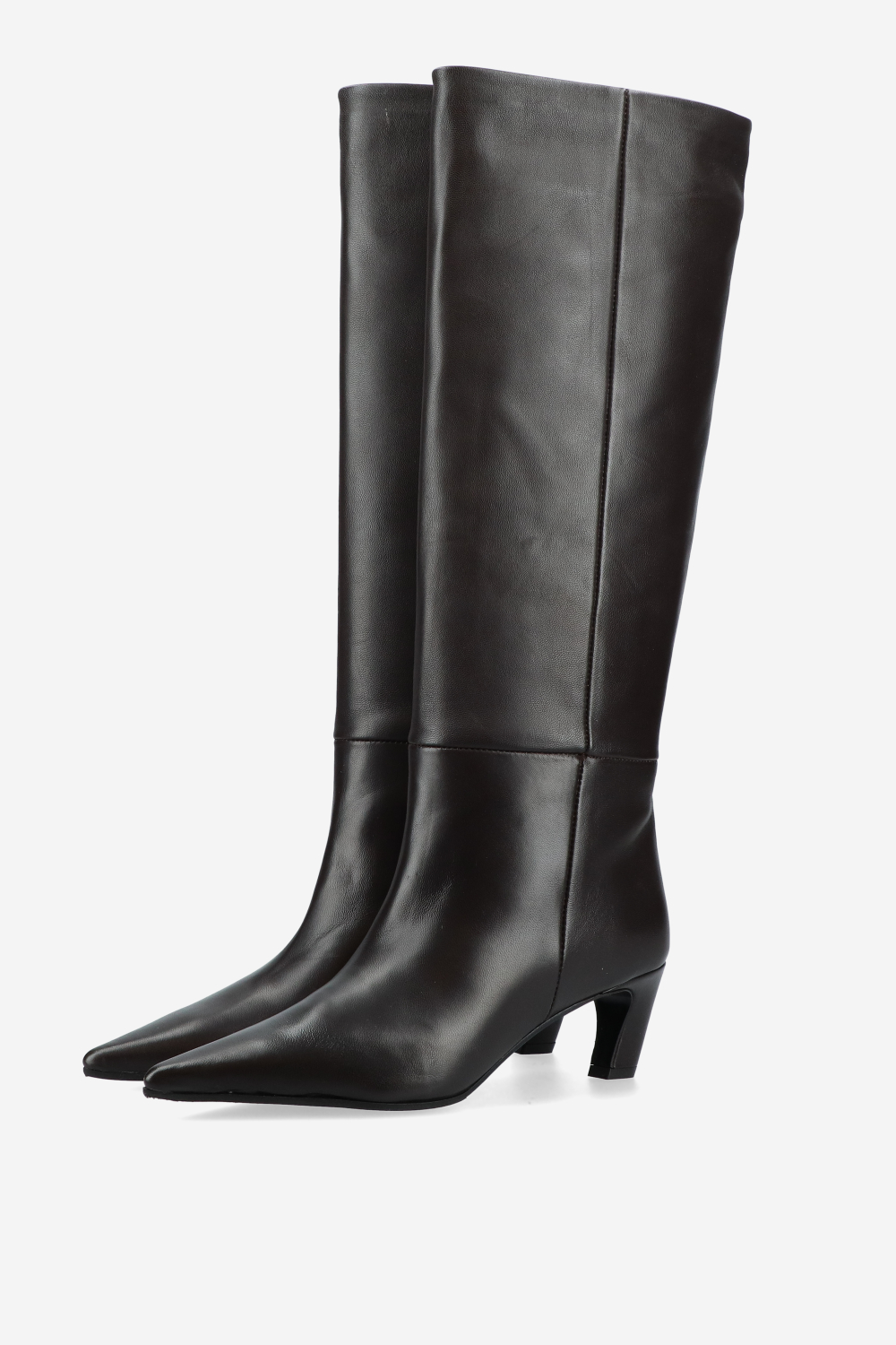 Slouchy leather high boots