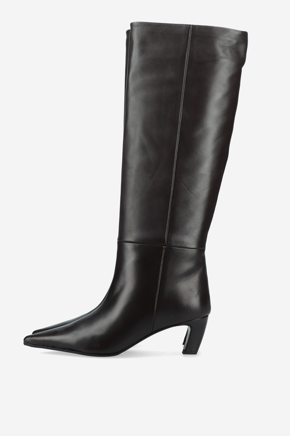 Slouchy leather high boots