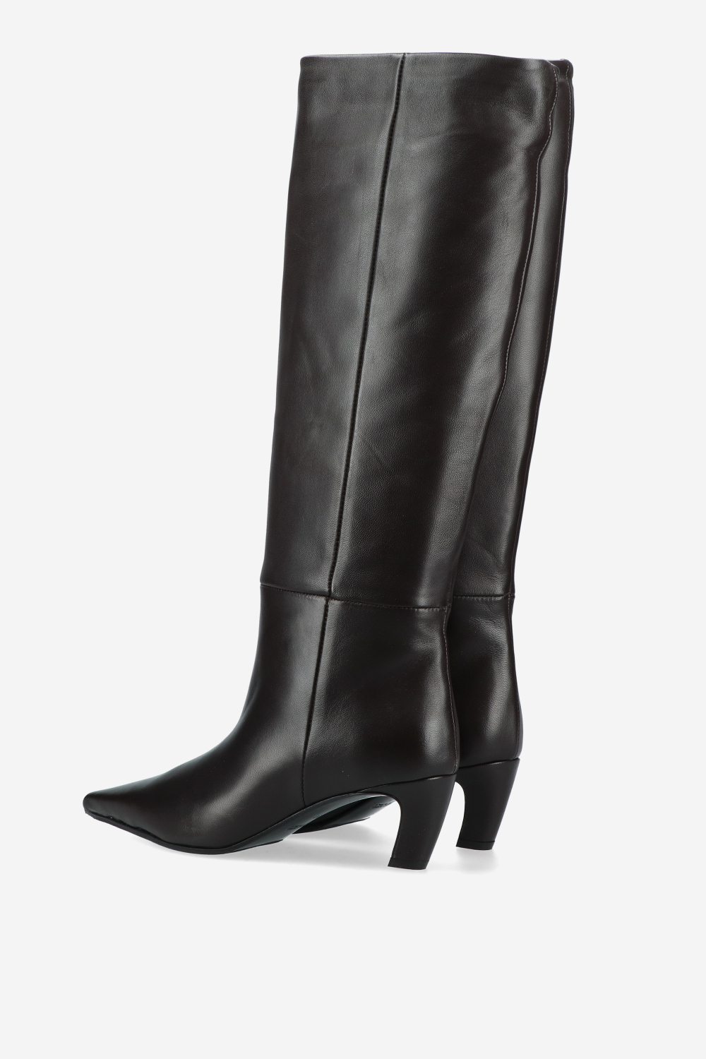 Slouchy leather high boots