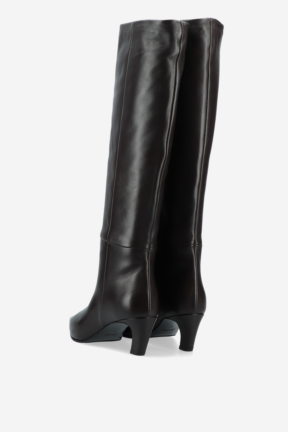 Slouchy leather high boots