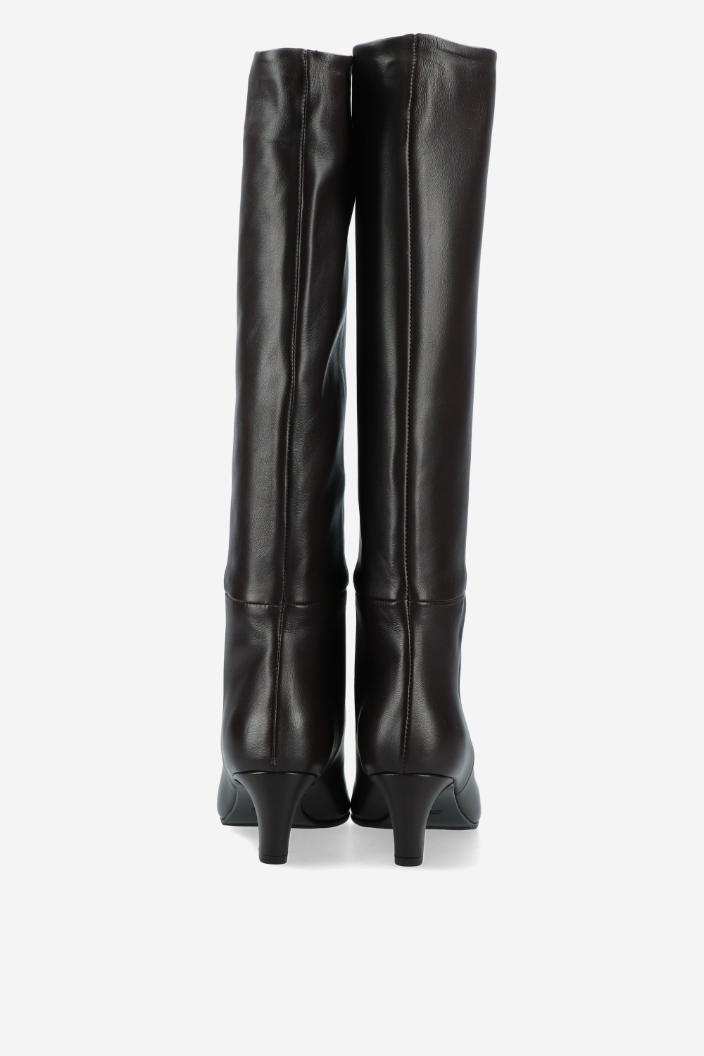 Slouchy leather high boots
