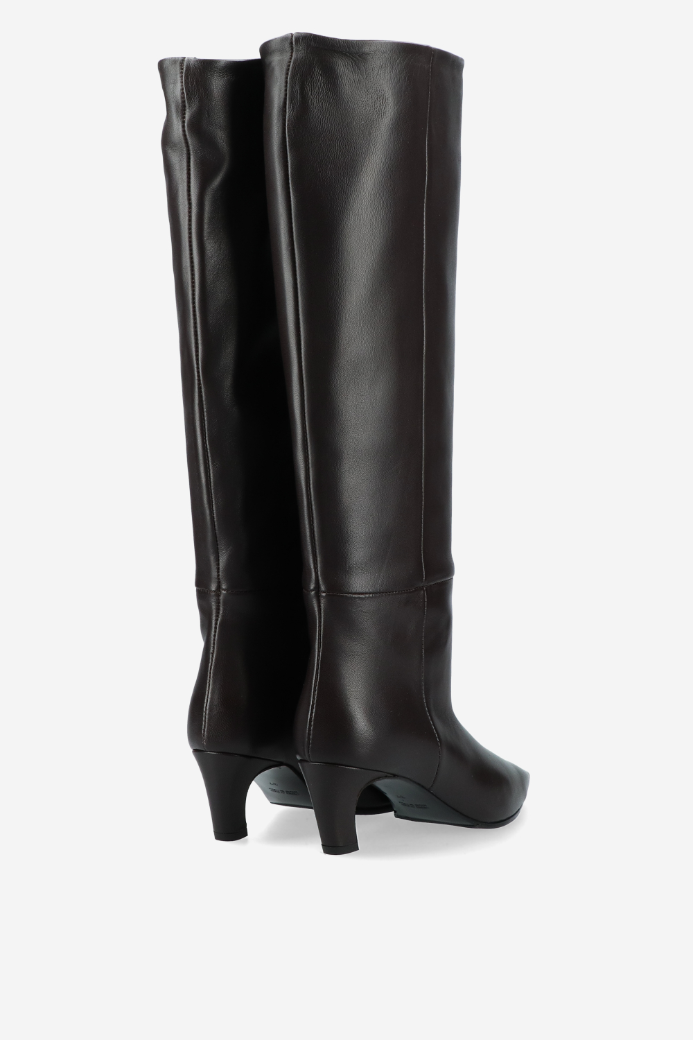 Slouchy leather high boots