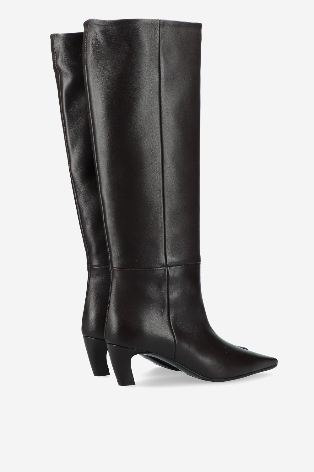 Slouchy leather high boots