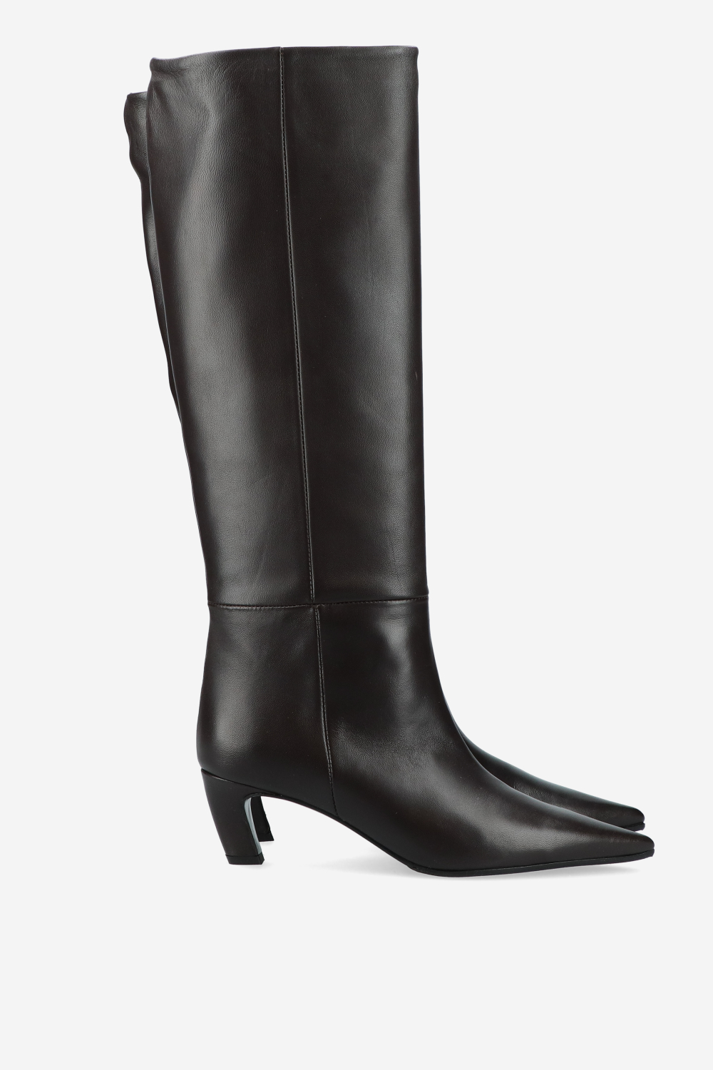 Slouchy leather high boots