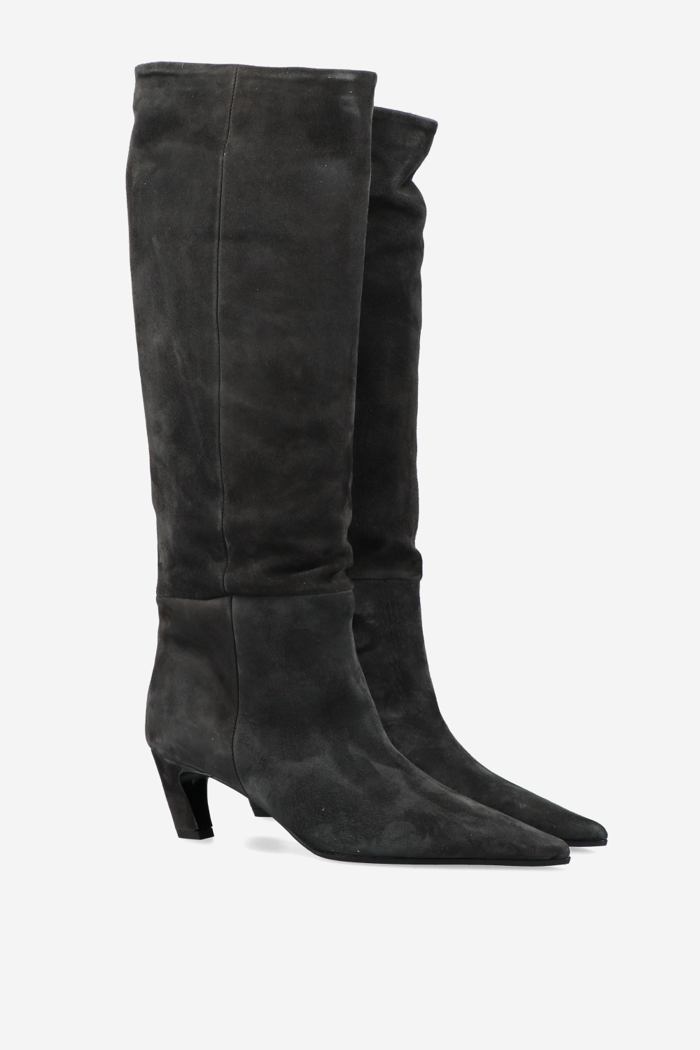 Slouchy suede high boots