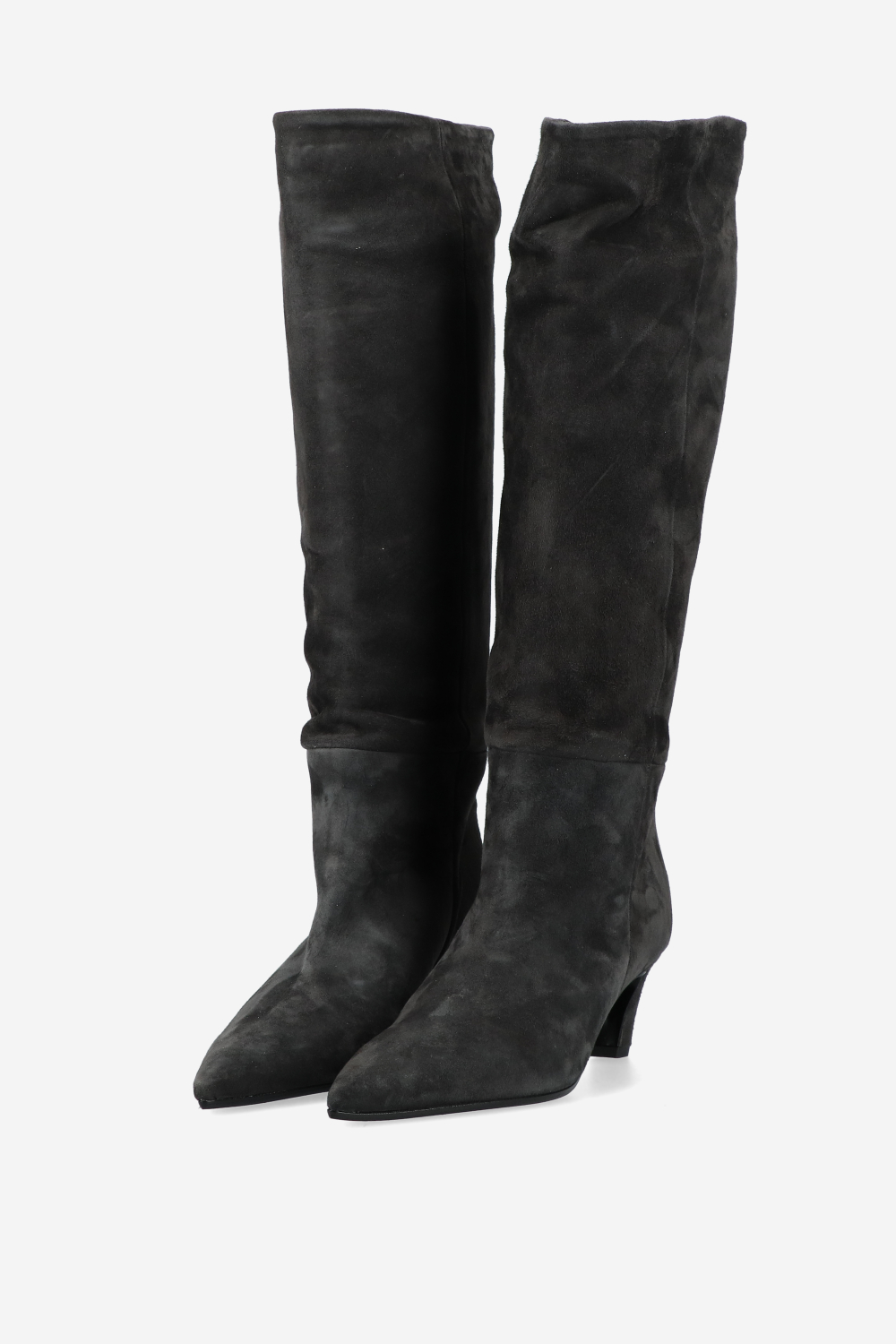 Slouchy suede high boots