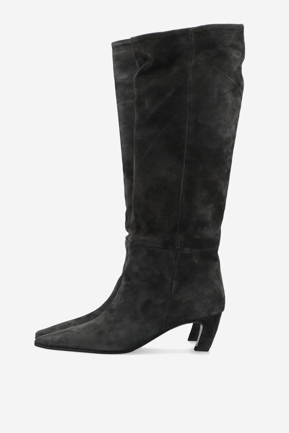 Slouchy suede high boots
