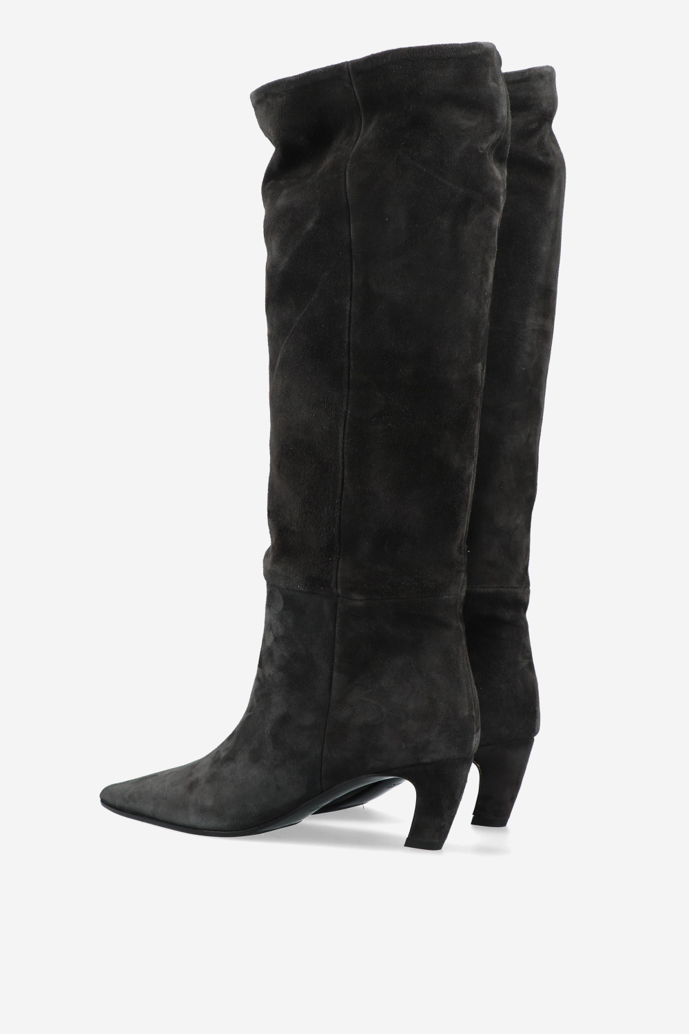 Slouchy suede high boots