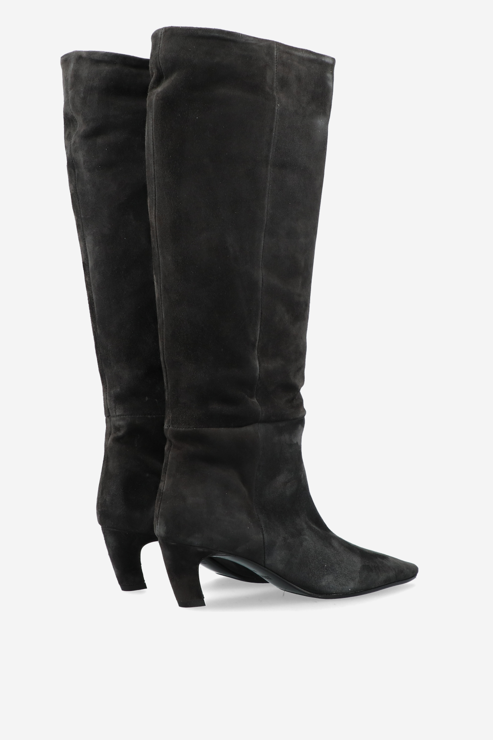Slouchy suede high boots