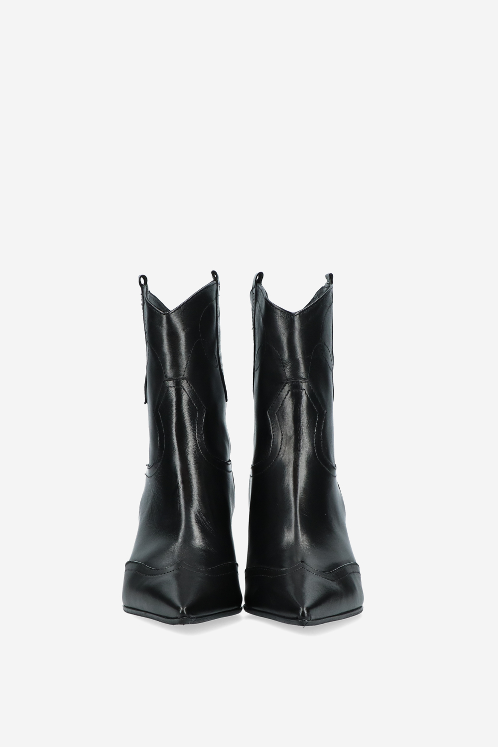 Pointed-toe leather boots