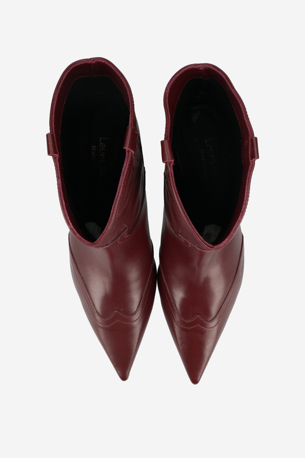 Pointed-toe leather boots