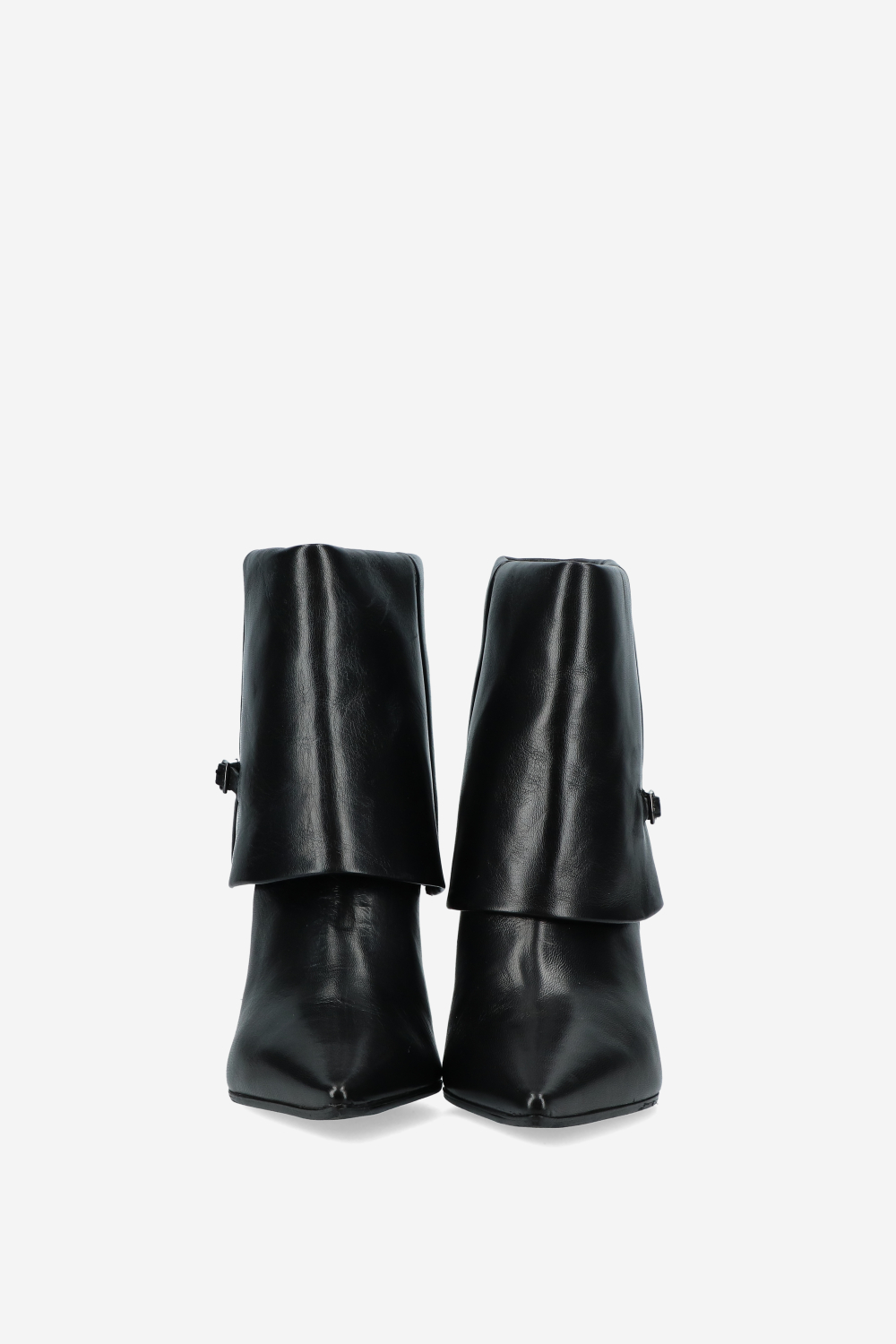 Leather fold-over ankle boots