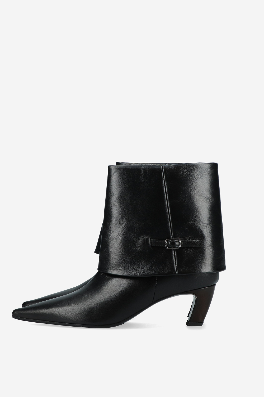 Leather fold-over ankle boots