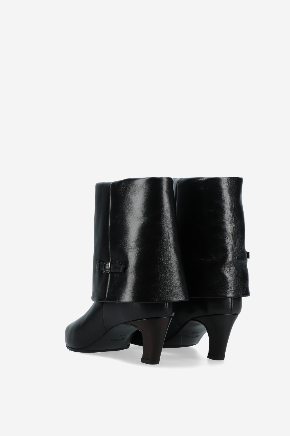 Leather fold-over ankle boots