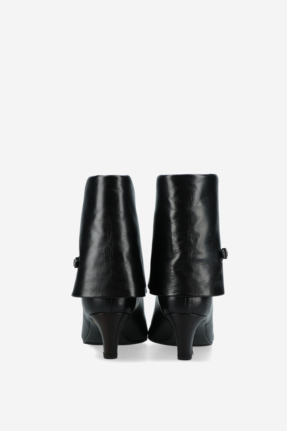 Leather fold-over ankle boots