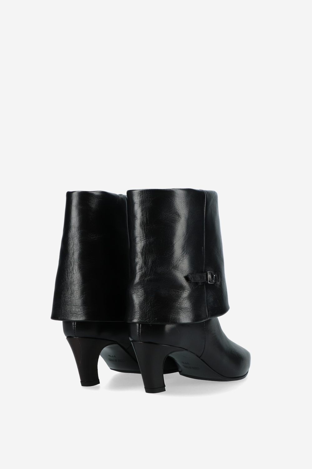 Leather fold-over ankle boots