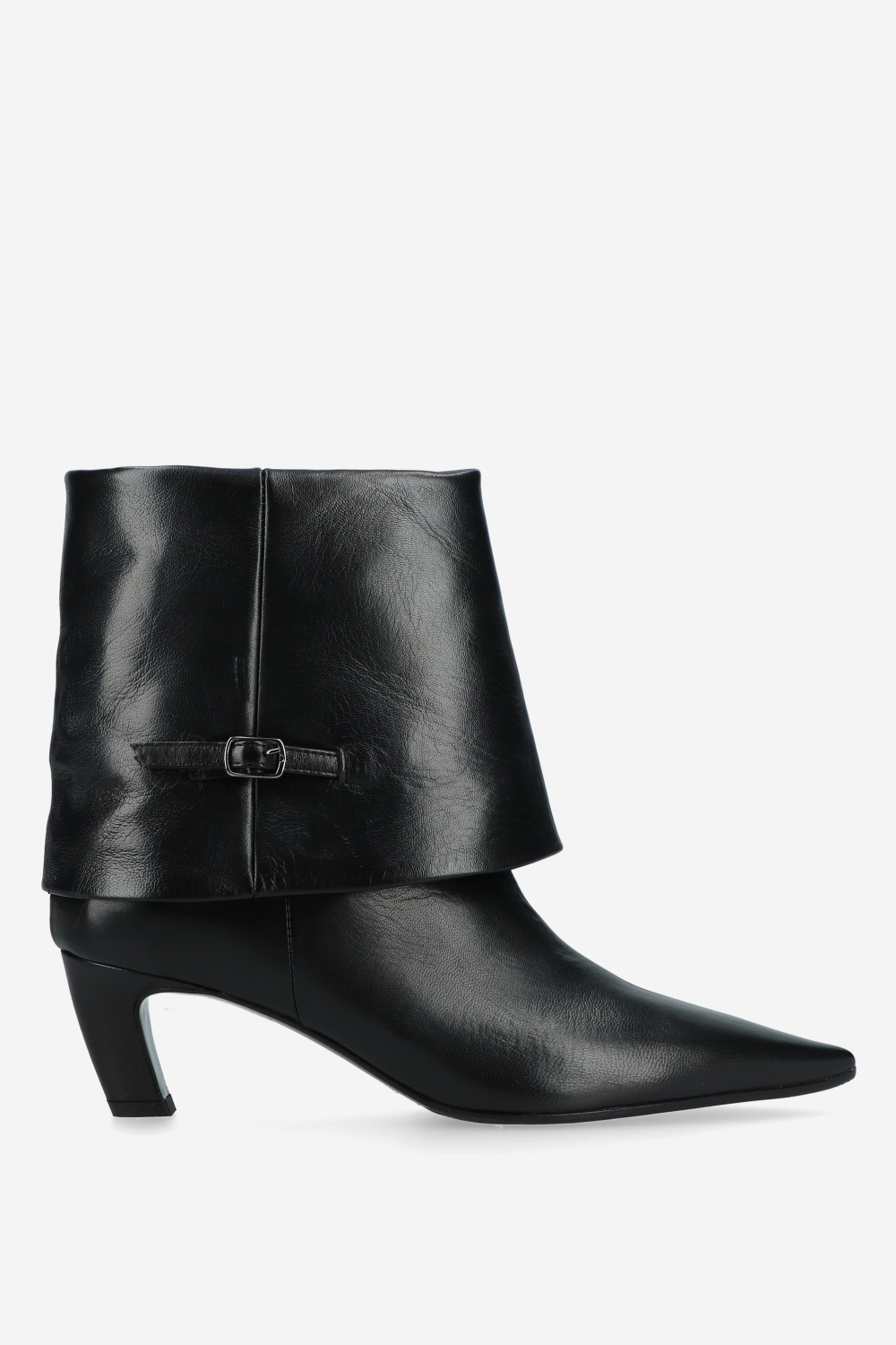 Leather fold-over ankle boots