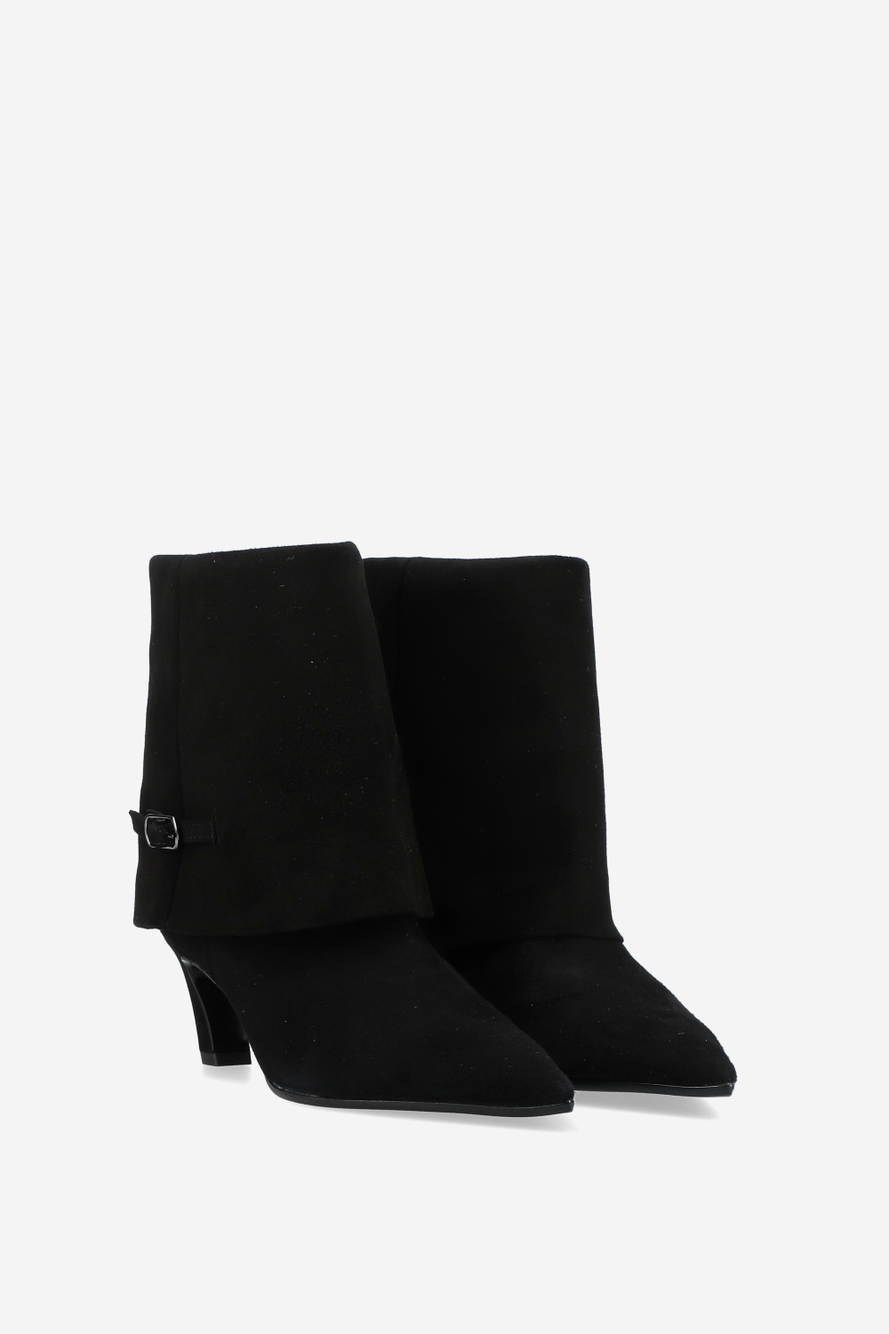 Suede fold-over ankle boots