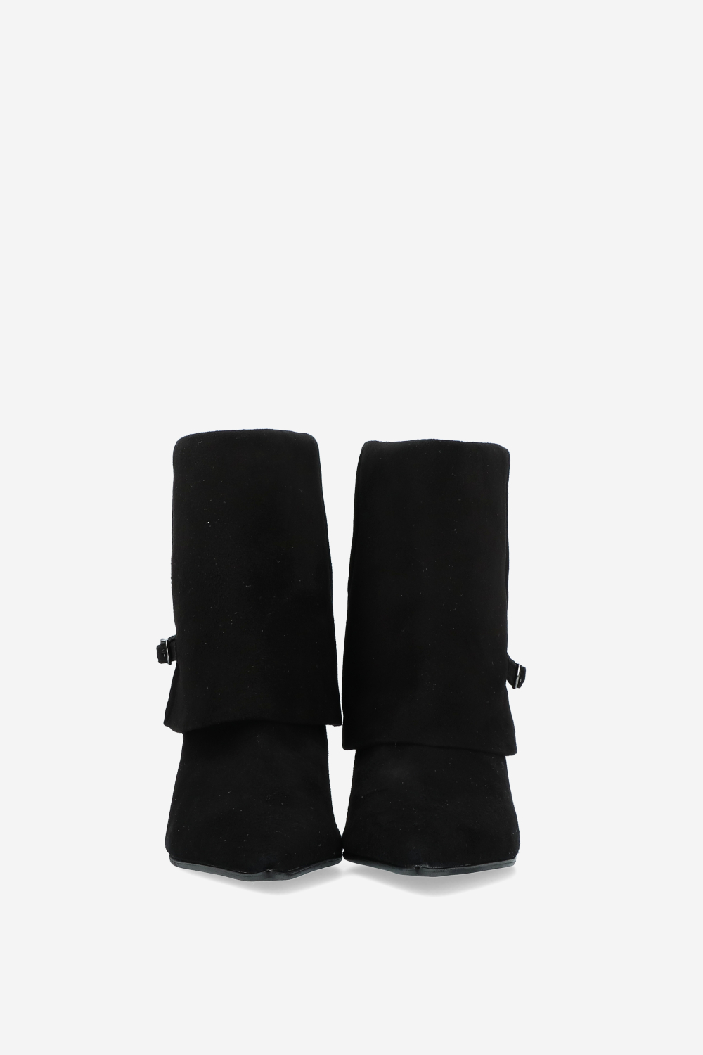 Suede fold-over ankle boots