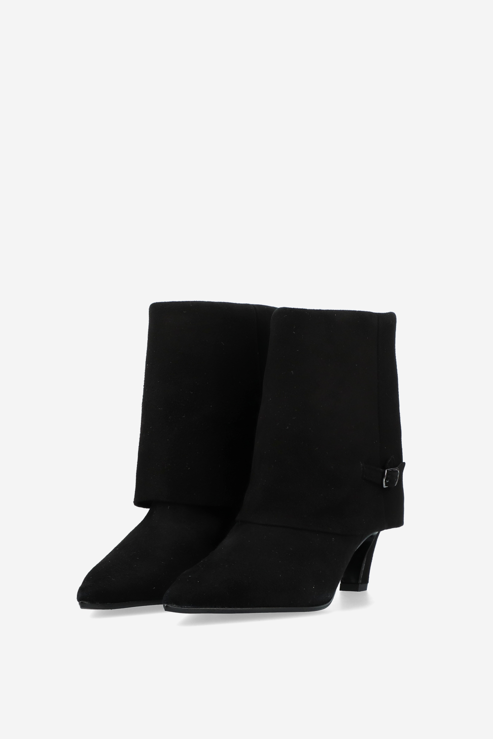 Suede fold-over ankle boots