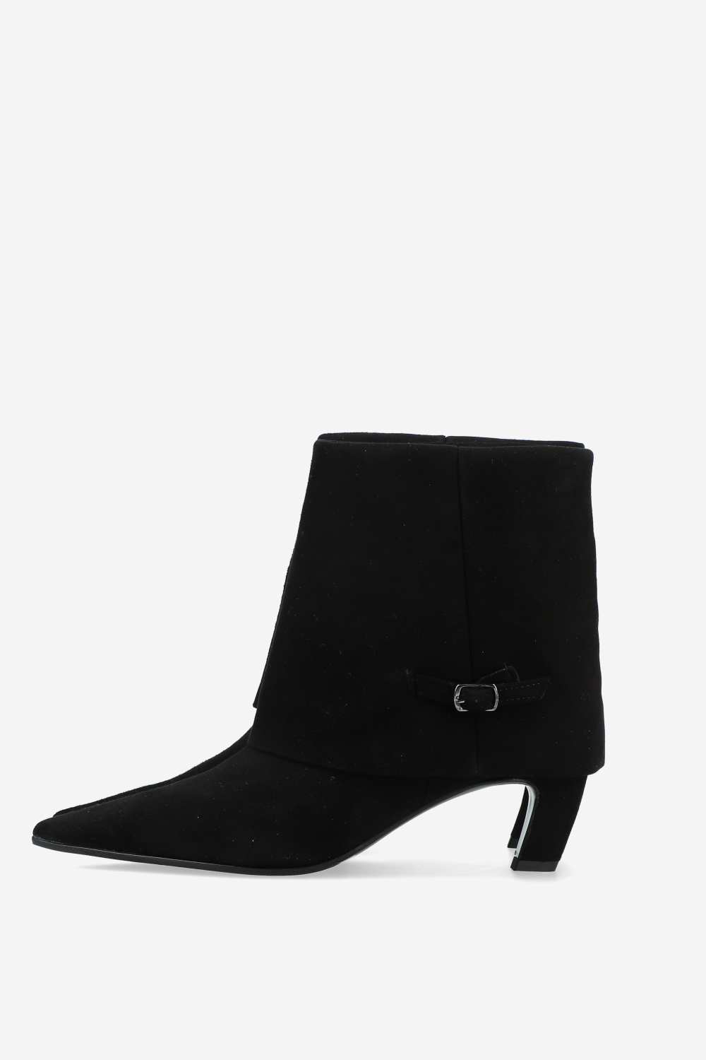 Suede fold-over ankle boots
