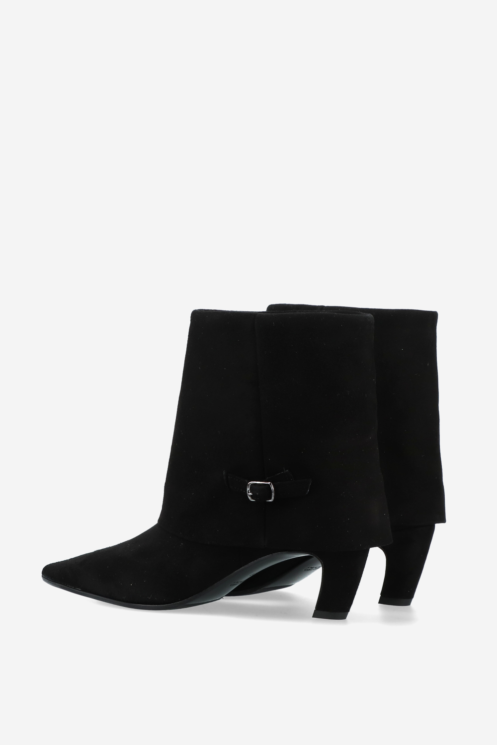 Suede fold-over ankle boots