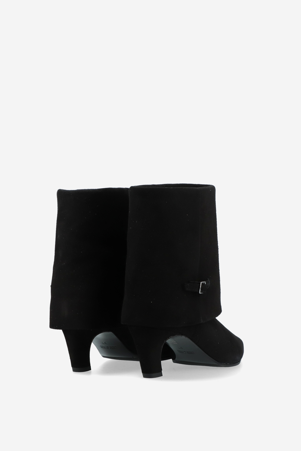 Suede fold-over ankle boots