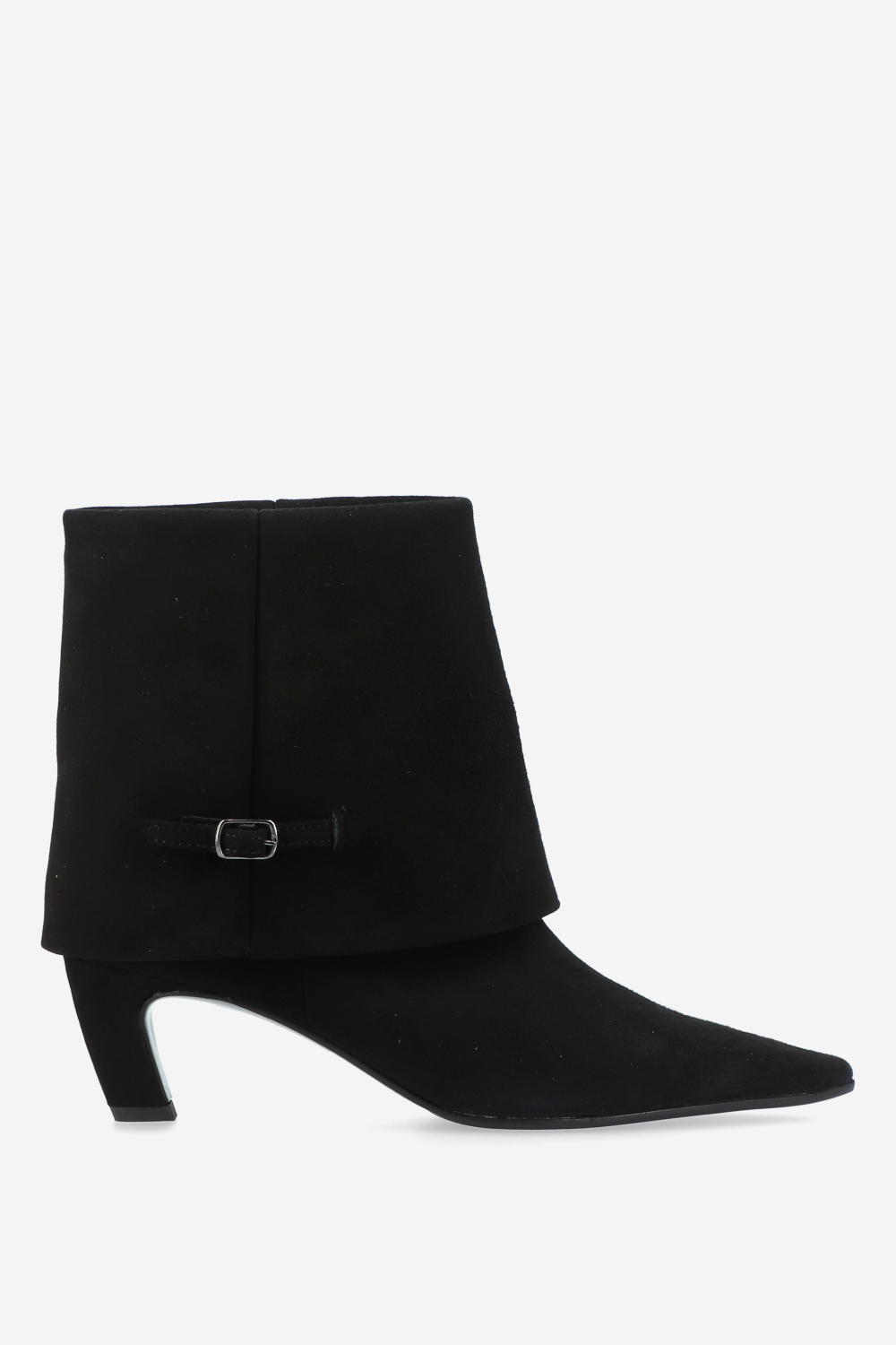 Suede fold-over ankle boots