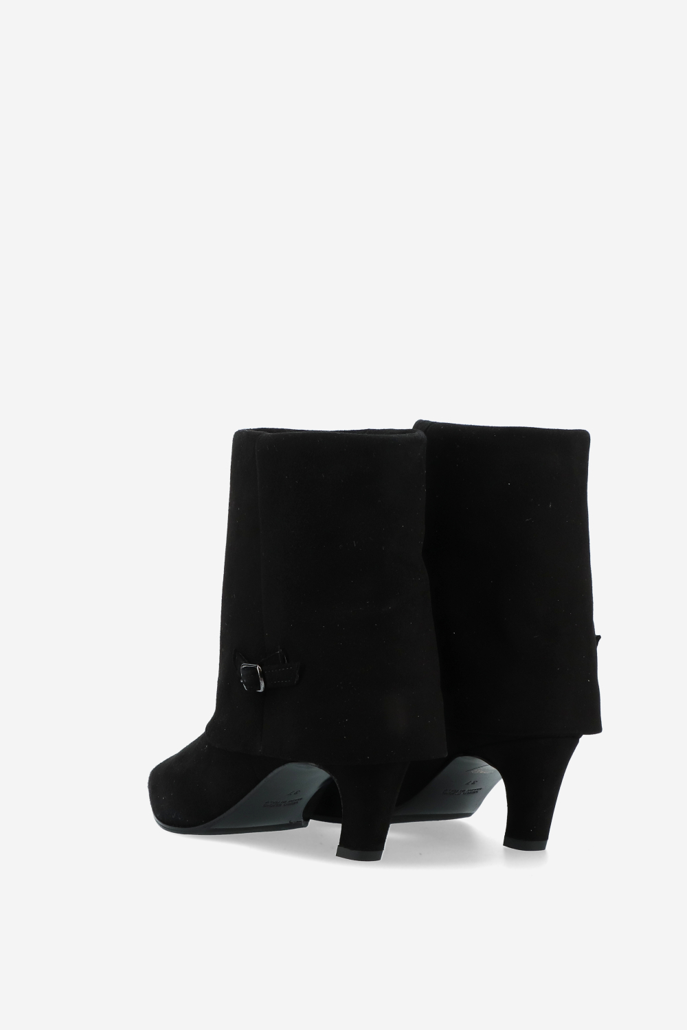 Suede fold-over ankle boots