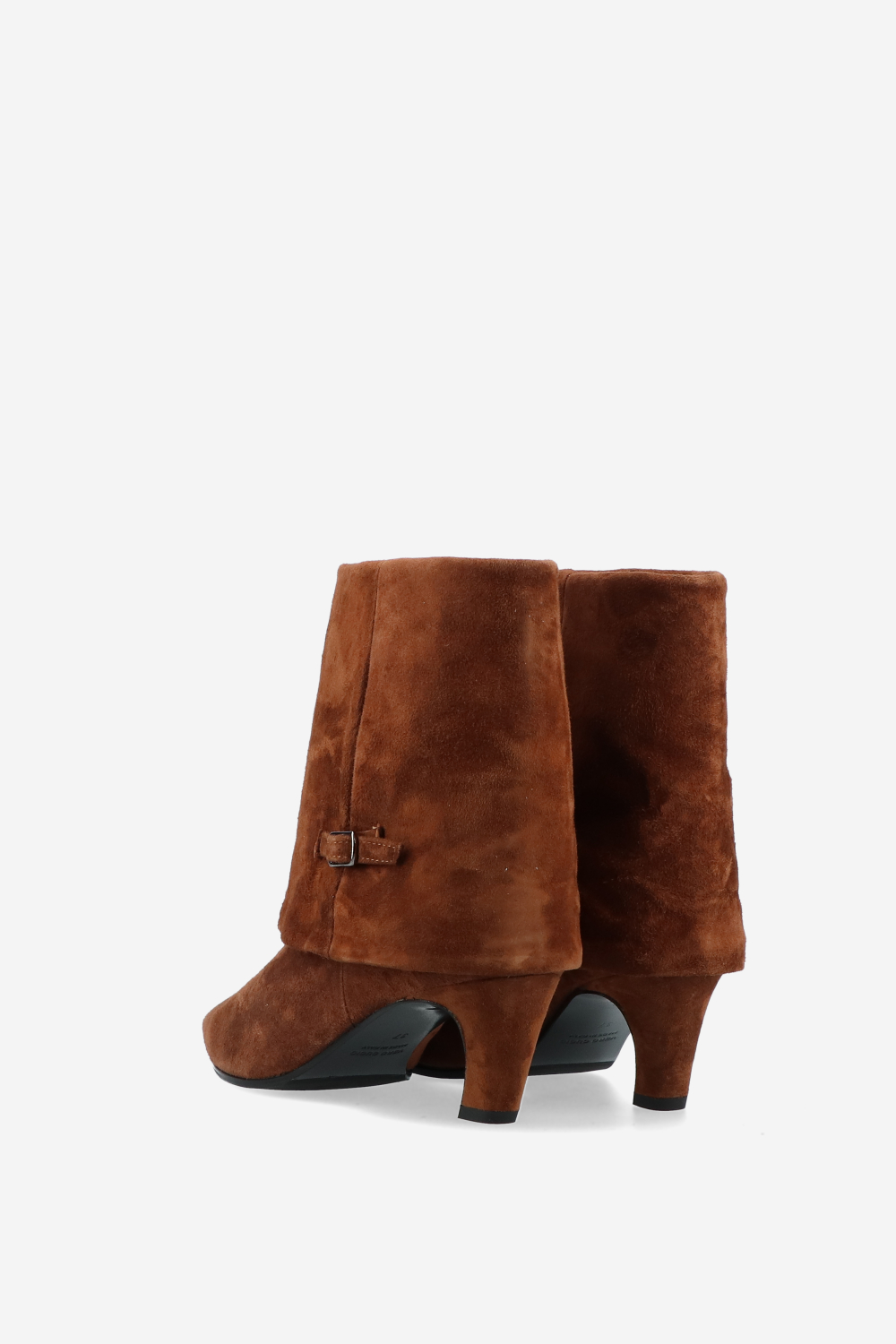 Suede fold-over ankle boots