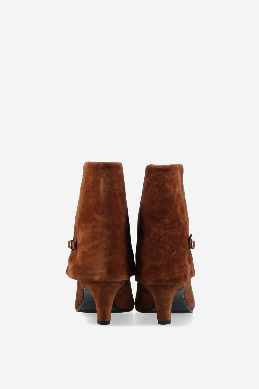 Suede fold-over ankle boots