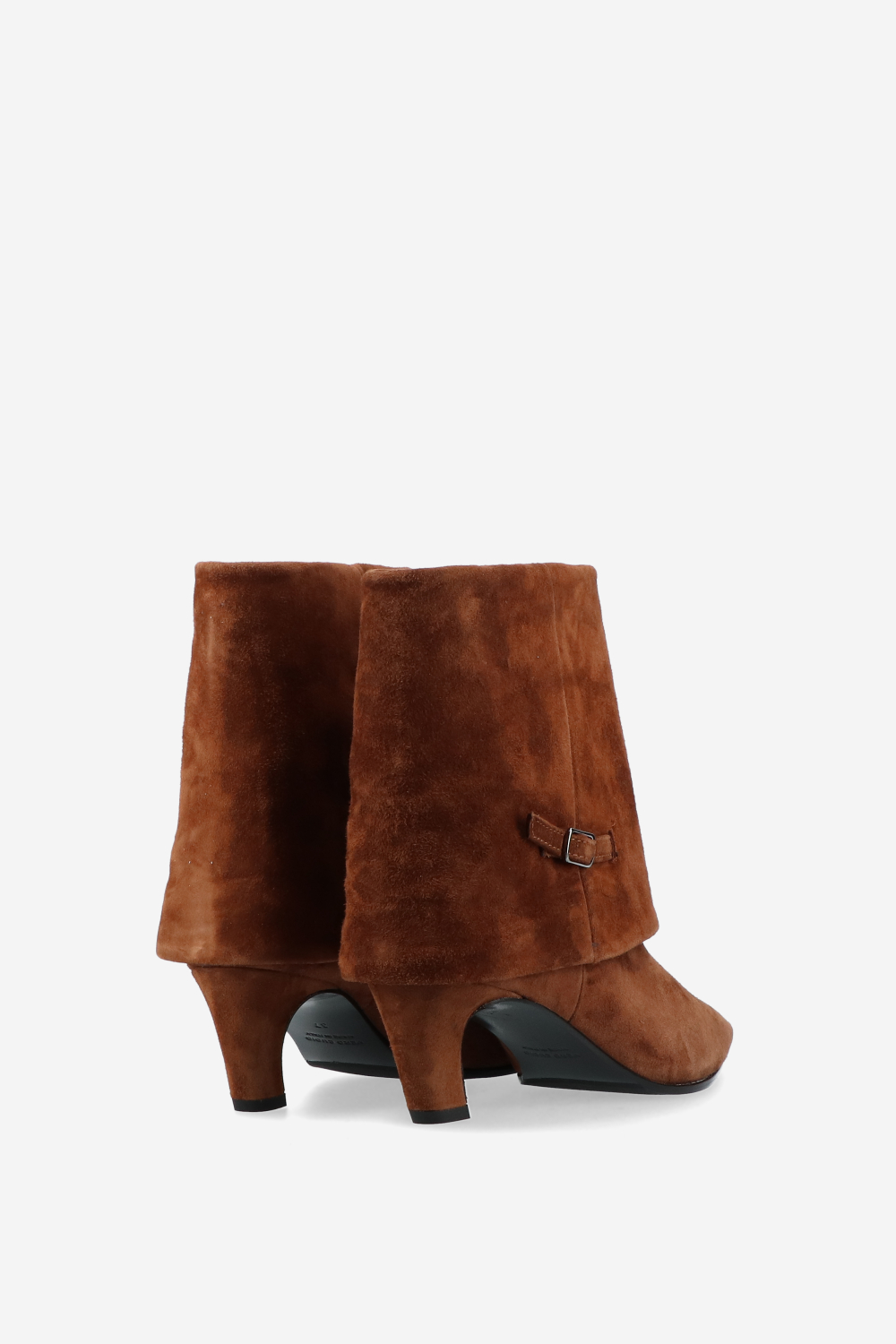 Suede fold-over ankle boots