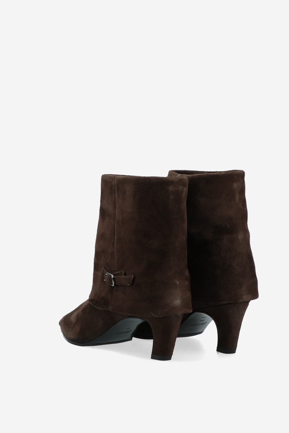 Suede fold-over ankle boots