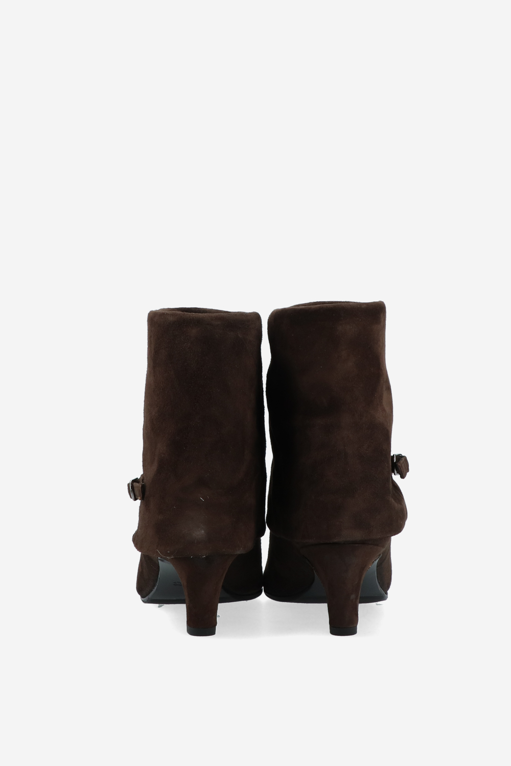 Suede fold-over ankle boots