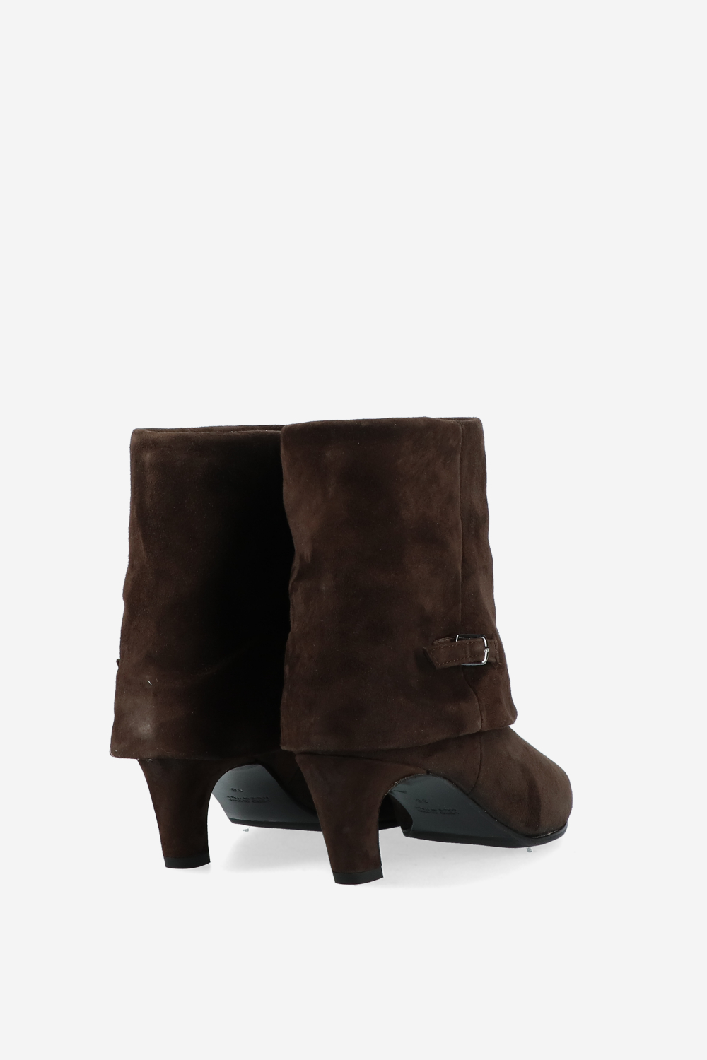 Suede fold-over ankle boots