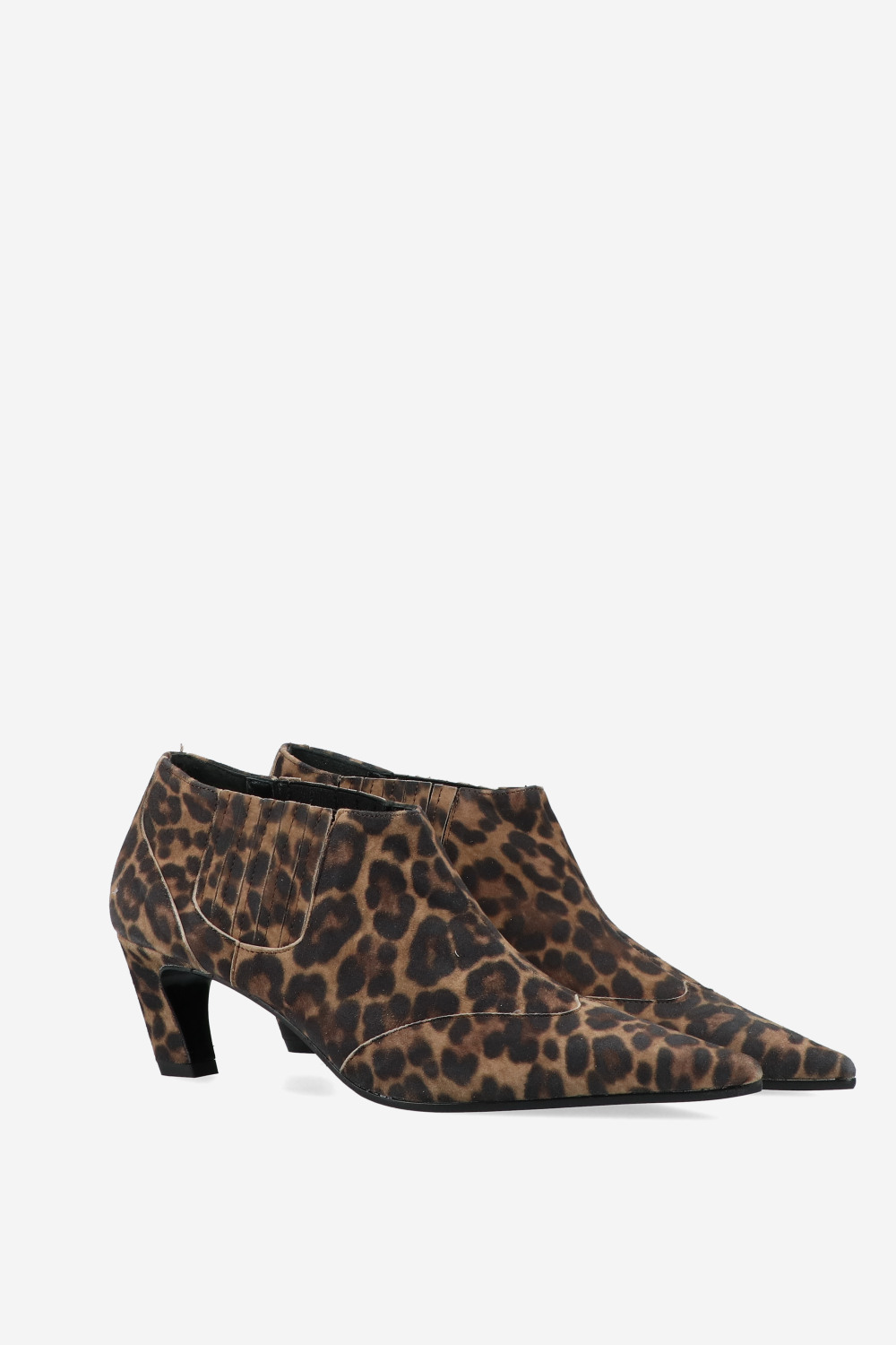 Printed suede ankle boots