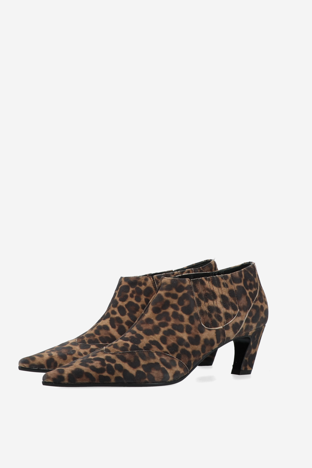 Printed suede ankle boots