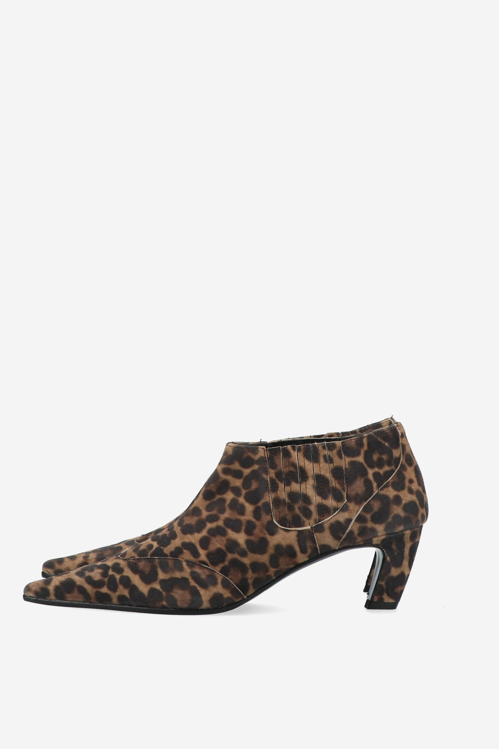 Printed suede ankle boots