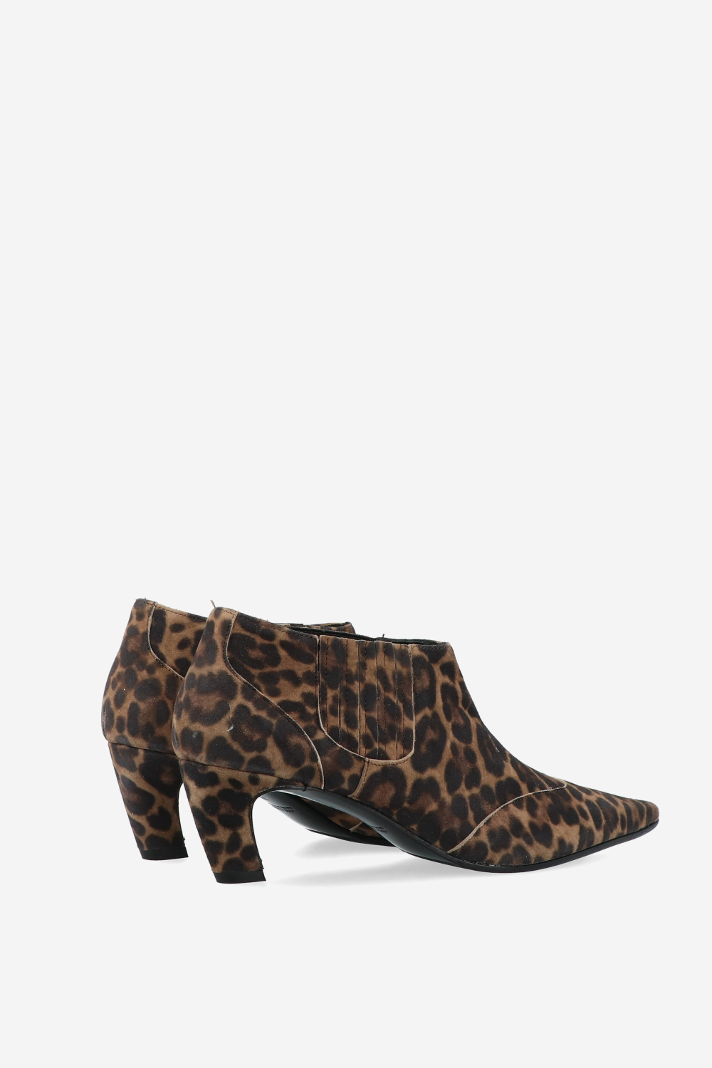 Printed suede ankle boots