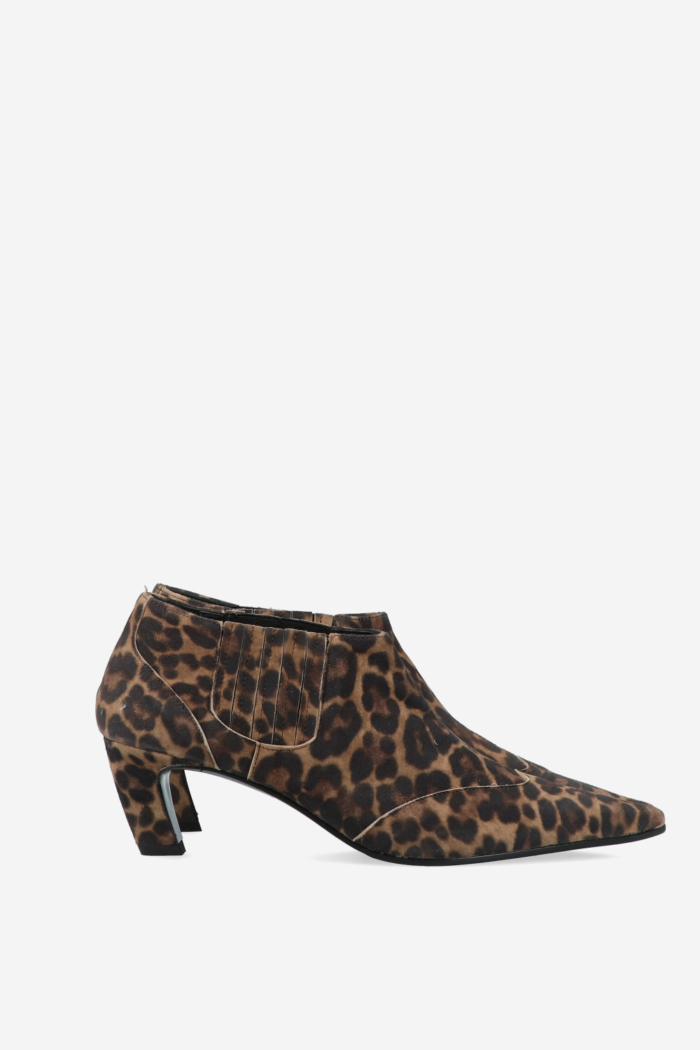 Printed suede ankle boots