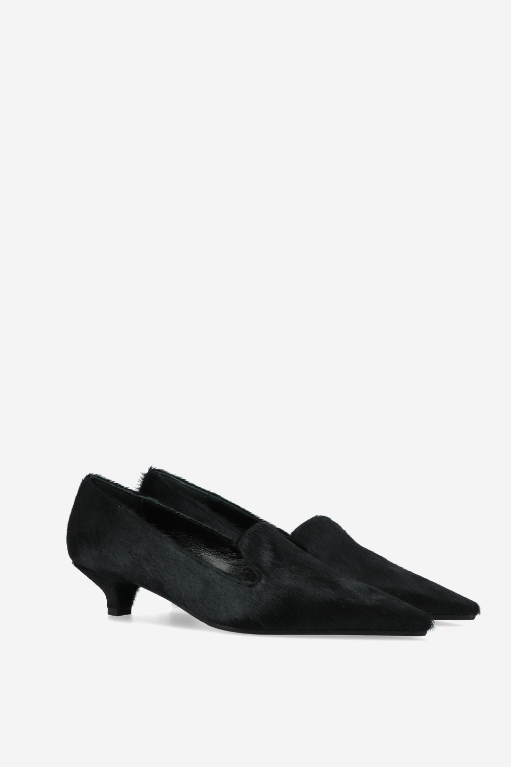 Pointed-toe pony hair pumps