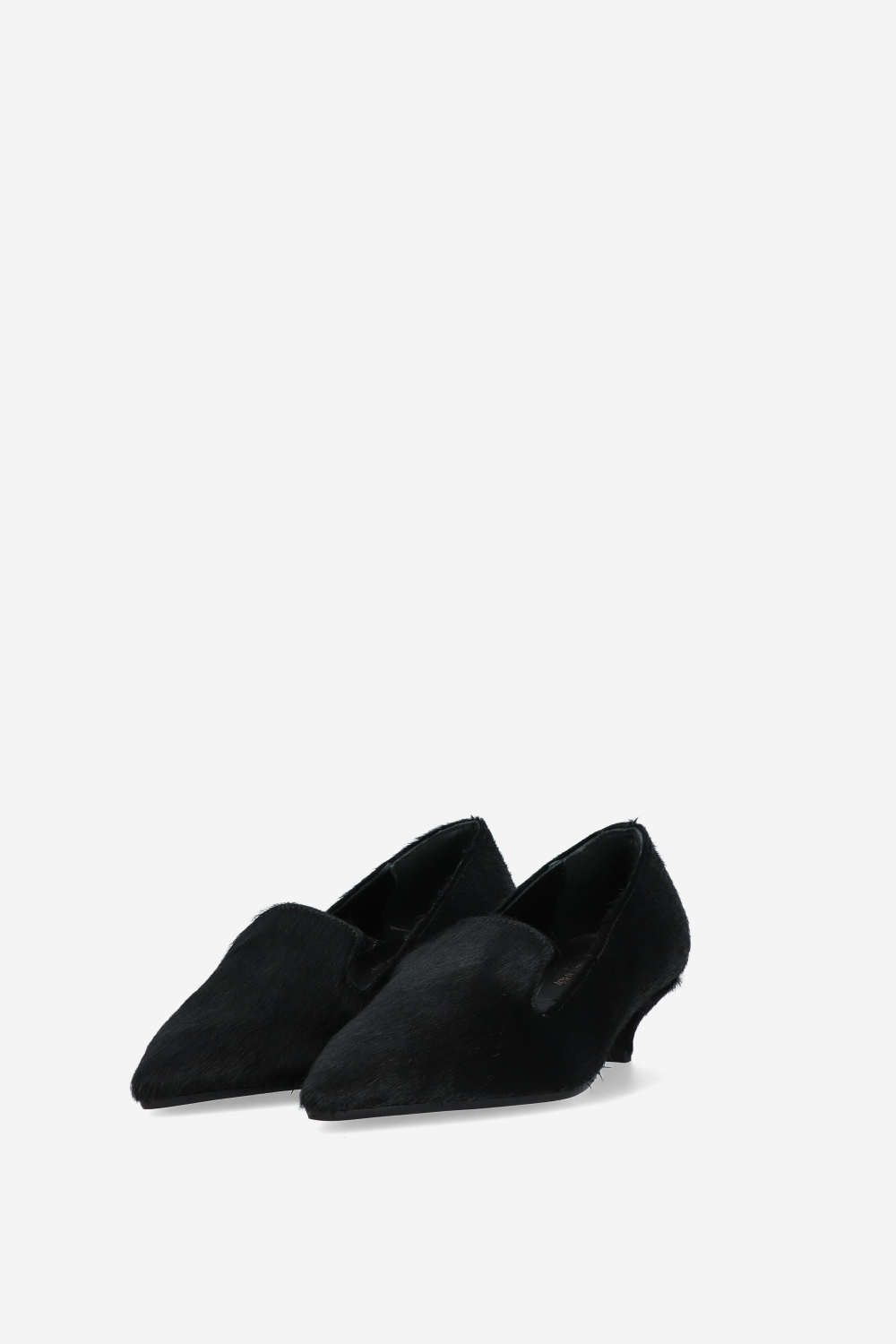 Pointed-toe pony hair pumps