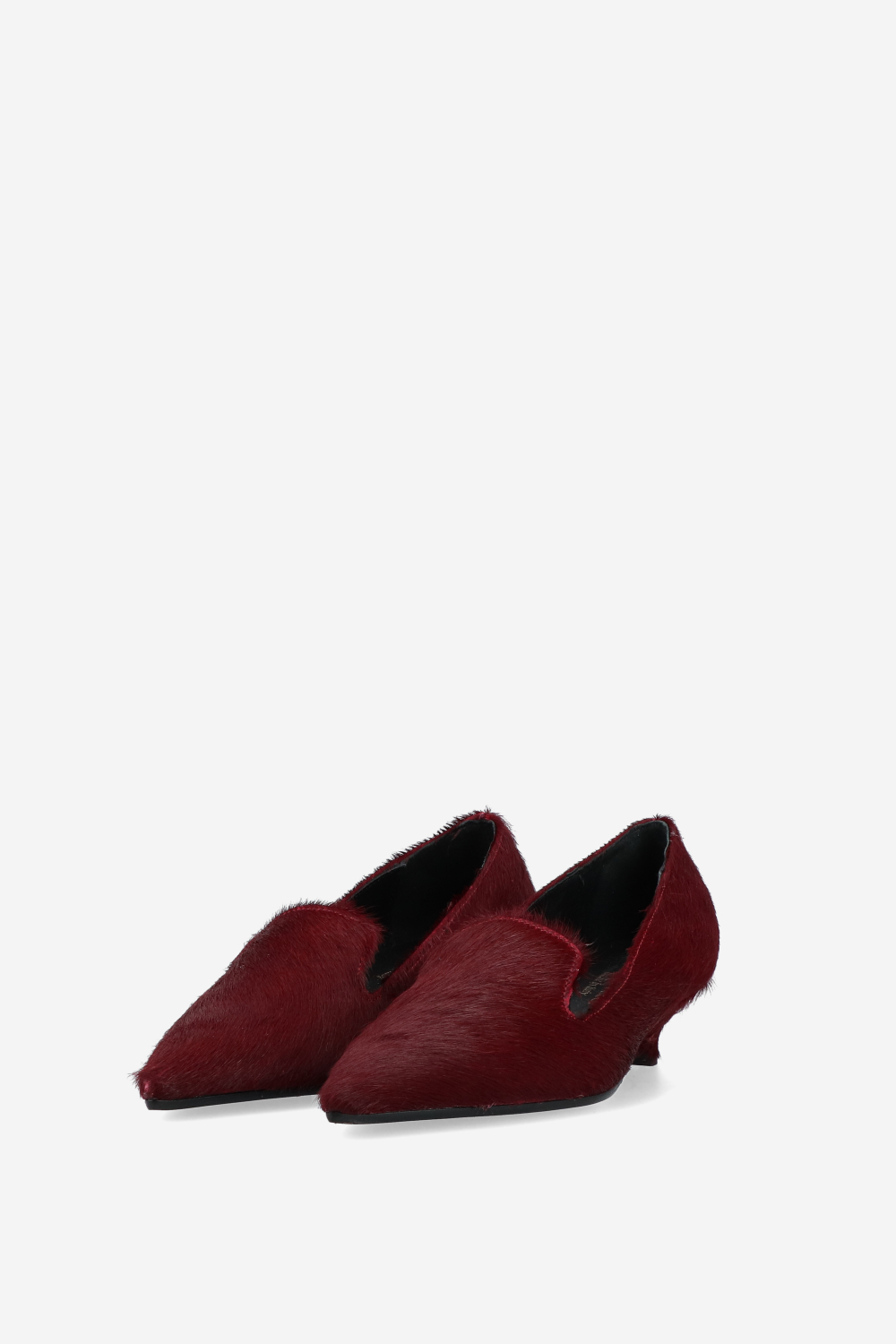 Pointed-toe pony hair pumps