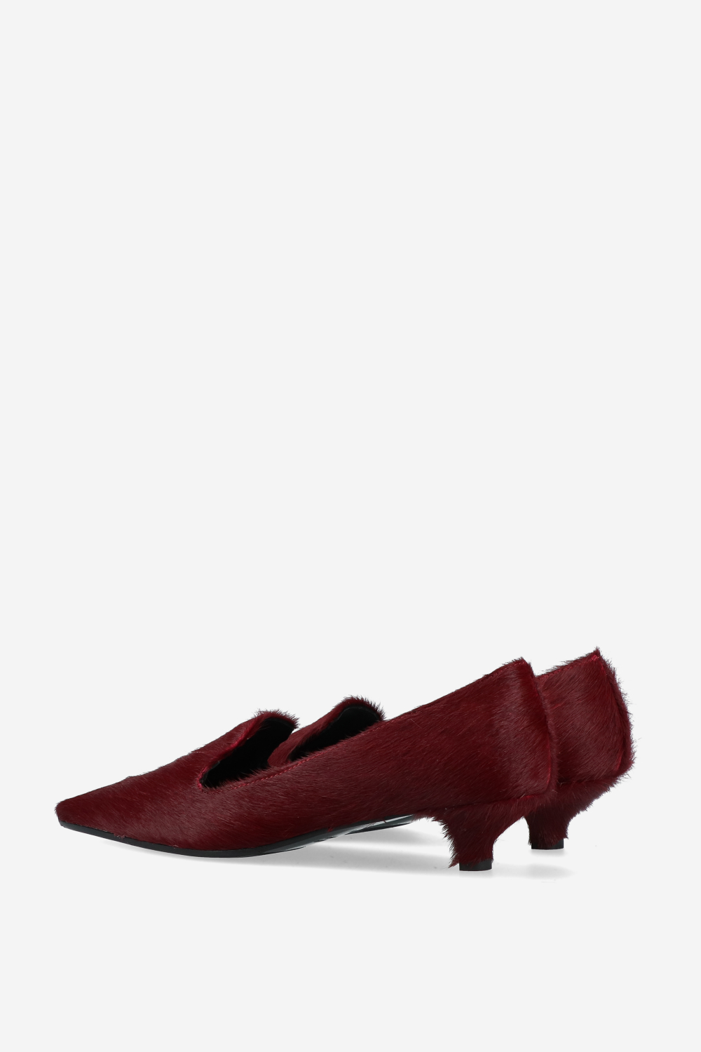 Pointed-toe pony hair pumps