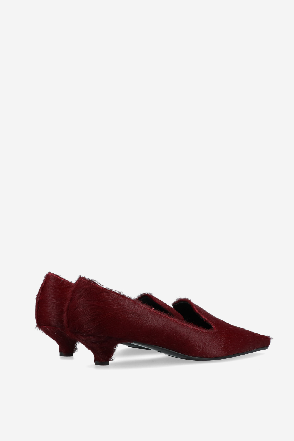 Pointed-toe pony hair pumps