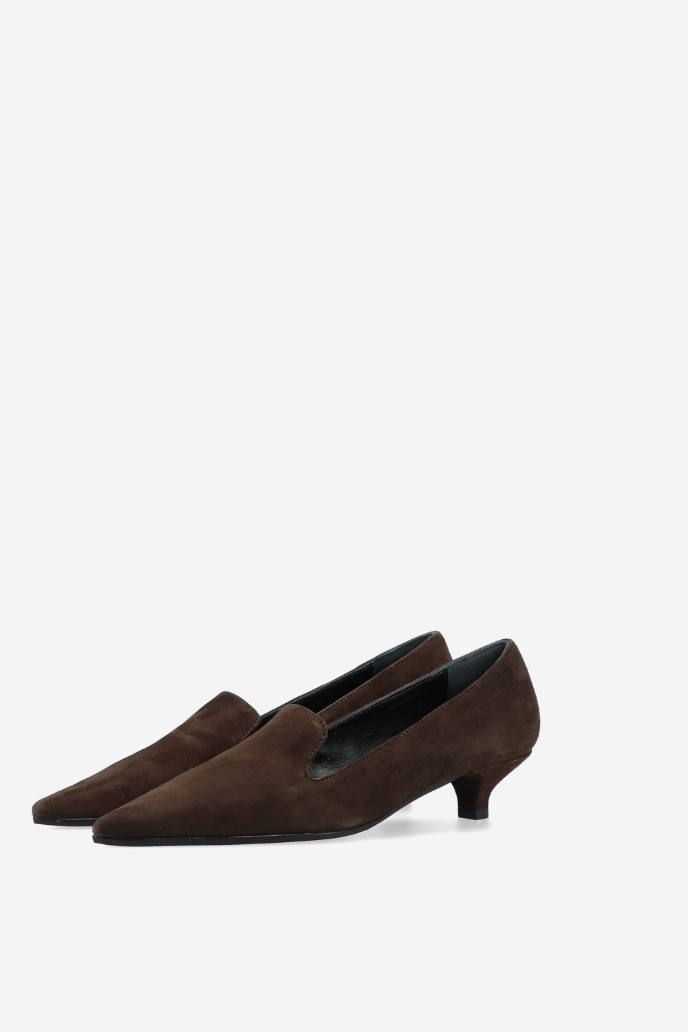 Pointed-toe suede pumps